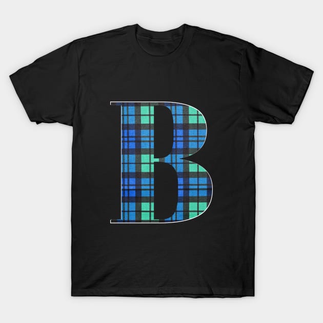 Letter B Tartan for Scotland Lovers Monogram T-Shirt by tnts